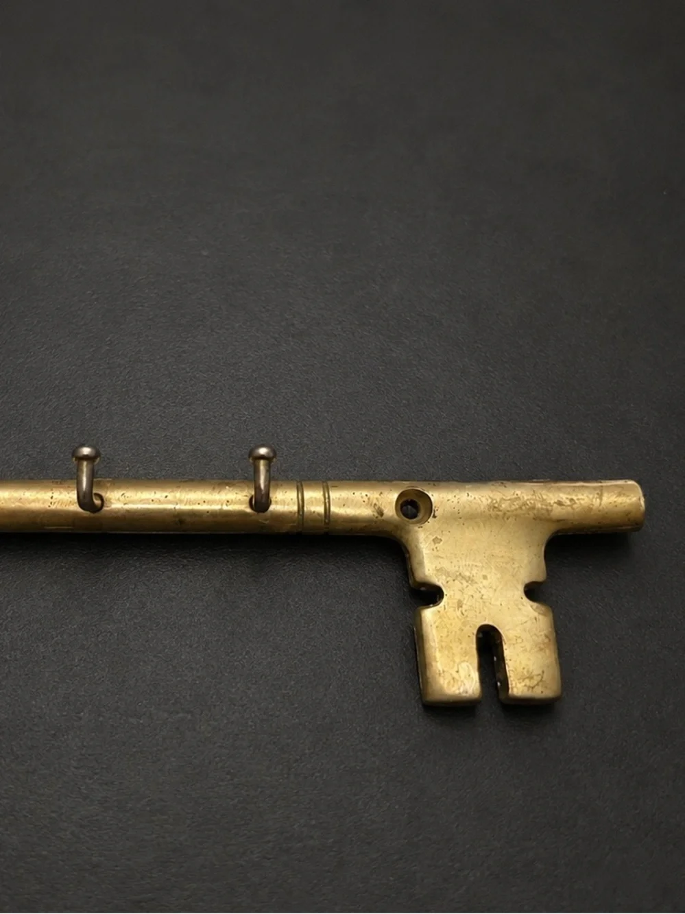 Vintage Brass Key Holder Wall Rack Made in Taiwan 10.5